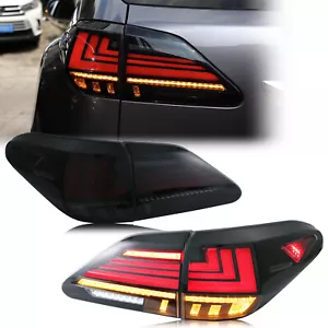 LED Tail Lights For Lexus RX350 RX450 2009-2015 Sequential Rear Lamps Smoked - Picture 1 of 5