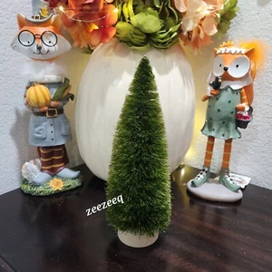 Erntedank Herbst Ernte grüne Flaschenbürste Baum Tischplatte Dekor 10,5" - Bild 1 von 3