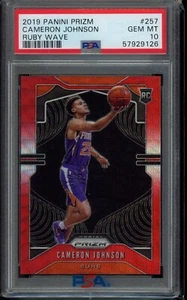 2019-20 Panini Prizm - Rookie Ruby Wave Prizm #257 Cameron Johnson (RC) PSA 10 - Picture 1 of 2
