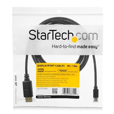 NEW StarTech.com 6FT Mini DisplayPort to Display Port DP Adapter Cable MDP2DPMM6 - Image 1 of 2