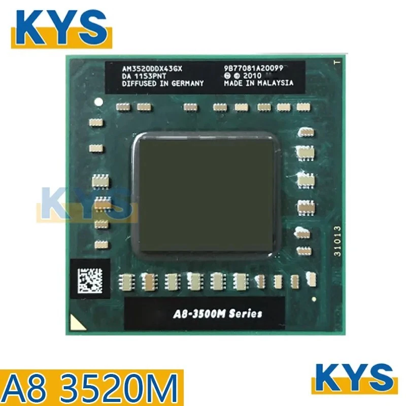 AMD A8-Series A8-3520M A8 3520M 1.6 GHz Used Quad-Core Quad-Thread CPU Socket (L - Image 1 of 1
