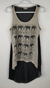 Free Kisses Tank Top Elephant Tunic Multicolor Womens Size L - Picture 1 of 8