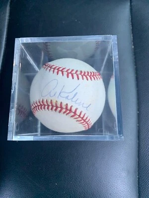 Al Kaline autographed American League baseball with cube - Image 1 of 4