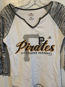 Majestic Pittsburgh Pirates Long Sleeve Shirt Womens Size Small - Picture 1 of 8