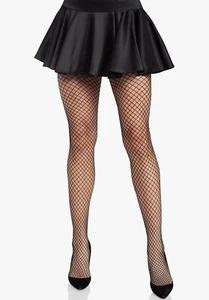 Cosplay Full Black Fishnet Pantyhose One Size Fits Most Nylon Fishnets New!! - Picture 1 of 3