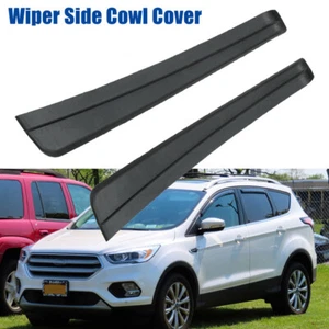 Black For Ford Escape 2017-2019 Front Windshield Molding Cowl End Seals Plastic - Picture 1 of 8