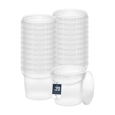 Eimer mit Deckel 30 20 10 5 3 1 0,5 L Transparent BenBow Lebensmittelecht - Bild 1 von 4