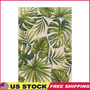 Palm Leaf Woven Outdoor Rug Durable Area Rug Easy Care Indoor Outdoor 5x7 New - Picture 1 of 6