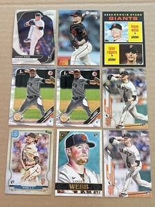 LOGAN WEBB lot of 9 Rookies! Prizm, Gypsy Queen. 1st BOWMAN, Chrome! Giants - Picture 1 of 2