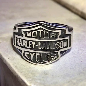 Harley Davidson Stainless Steel Gothic Punk Biker Motorcycle Ring - Picture 1 of 6
