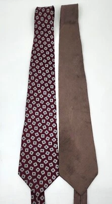 "2 corbatas Barrington para hombre lisas y geométricas 100 % seda italiana 59"" x 3,75""" Foto 1 de 4