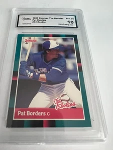 PAT BORDERS BLUE JAYS 1988 DONRUSS THE ROOKIES # 12 ROOKIE RC GRADED 10 L@@@K - Picture 1 of 2