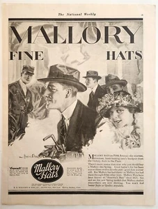 1919 Mallory Fine Hats Mens & Millenery 5th Ave Collier's Magazine Print Ad B7 - Picture 1 of 2