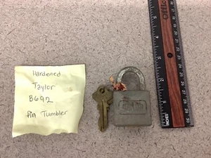 Antique Taylor Padlock With Key - Picture 1 of 4