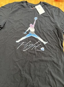 NWT Men's JORDAN Graphic Black T-Shirt Sz S-XXL $37 DV8414-010 Silver Chrome - Picture 1 of 2