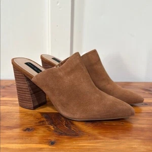 NEW Steven By Steve Madden Nevada Stacked Heel Leather Mules 8.5 - Picture 1 of 7