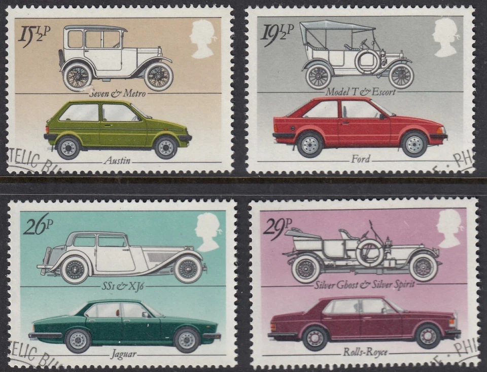 GB 1982  British Motor Cars set  SG 1198 - 1201  fine used - Image 1 of 1