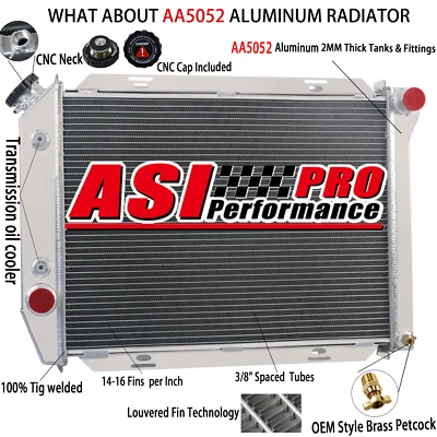 4 Row Radiator For 1967~1968 Ford Galaxie Thunderbird LTD/Mercury Marquis V8~HOT Foto 1 de 4