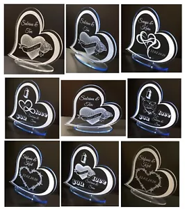 ❤ Gravur Aufsteller Personalisiert Acryl Valentinstag Geschenk Liebe Hochzeit - Bild 1 von 13