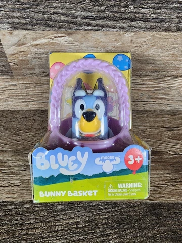 BLUEY -  3" EASTER BUNNY BASKET FIGURE - 2023 - PURPLE BASKET . New Sealed Cover