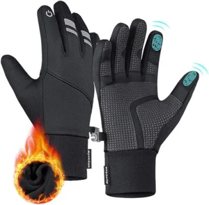 Waterproof Winter Gloves with Fleece Lining for Cold Weather Men Windproof Warm - Picture 1 of 17
