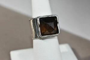 Silpada Rauchquarz gehämmert breites Band Größe 9 Sterlingsilber Ring R1453 NEUWERTIG - Bild 1 von 11