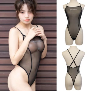 Women's Sexy See Through Swimwear Beach Bathing Suit One Piece Backless Bodysuit - Picture 1 of 16