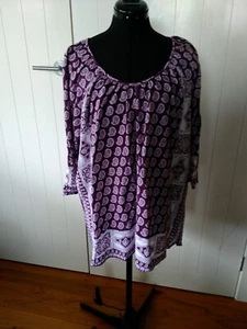 Urban dull purple long sleeves paisley top Size 18 - Picture 1 of 6