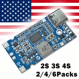2/4/6PCS Type-C/Micro USB 2S 3S 4S BMS 18W 2A Li Li-ion Battery Charging Module - Picture 1 of 23