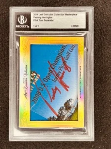 Padraig Harrington 2014 Leaf Masterpiece Cut Signature autographed card 1/1 JSA - Picture 1 of 2