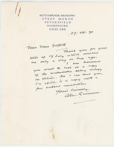 Alec Guinness lettera autografata firmata Laurence Olivier elogio AMCo LOA 26107 - Foto 1 di 5