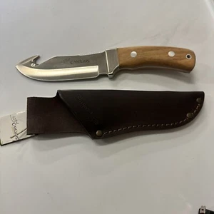 Camillus Les Stroud Aspero Fixed Blade Knife Gut Hook Salesman Sample Olive Wood - Picture 1 of 3