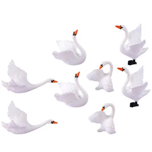 8 Piezas Decoraciones de Cisne Miniatura Mini Jardín Cisne Estatua Cupcake Toppers Nuevo - Imagen 1 de 12
