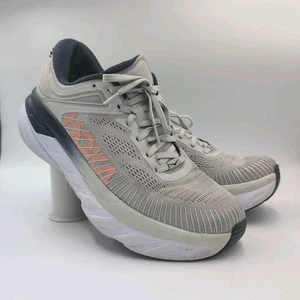 Hoka One Bondi 7 Women's 10 Shoes Sneakers Gray Blue Athletic Running - Picture 1 of 14
