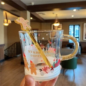 Starbucks Weihnachten Glas Strohhalm Becher - Lebkuchen/Baum, süßes Geschenk Multi-Style - Bild 1 von 5
