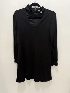 Cece Mock Neck Long Sleeve Black Dress Size Medium - Picture 1 of 9