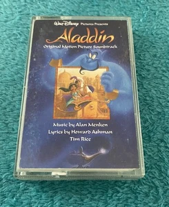 VINTAGE WALT DISNEY ALADDIN ORIGINAL MOTION PICTURE SOUNDTRACK CASSETTE TAPE - Picture 1 of 7