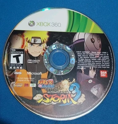 Naruto Shippuden: Ultimate Ninja Storm 3 (Microsoft Xbox 360, 2013) solo disco Foto 1 de 2