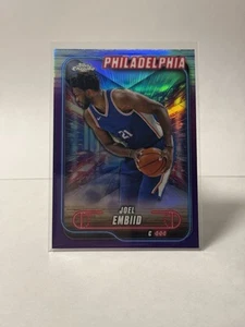 2024-25 Topps Chrome Joel Embiid #10 Purple Refractor Philadelphia Sixers - Picture 1 of 2