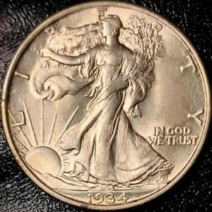 1934 Walking Liberty Half Dollar - Gem AU - 90% Silver 50C - Picture 1 of 2