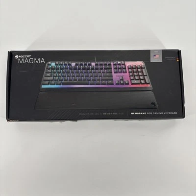 ROCCAT Magma Wired Silent Membrane Gaming Keyboard 5 Zone/ 10 LED AIMO RGB Black - Image 1 of 4
