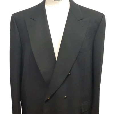 LNWOT Brioni US 52 Long Black Cashmere Double Breasted Blazer Sport Coat Jacket - Image 1 of 4