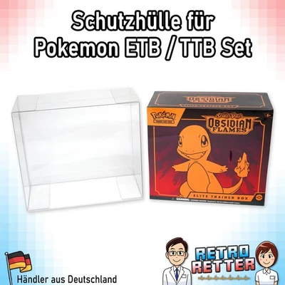 RETRORETTER Schutzhülle Pokemon Elite Trainer Box ETB Top Trainer Box TTB Case Faltbox 0,5mm