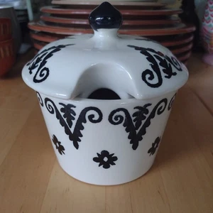 Seltene 1993 Emma Bridgewater schwarze indische Zuckerdose mit Deckel UNBENUTZT & ist die beste - Bild 1 von 9