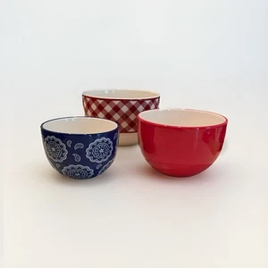Target Home holiday 09 Set of 3 Nesting Bowls 2009 Summer July 4 red white blue - Picture 1 of 13