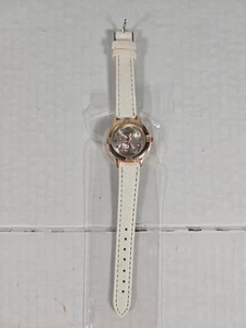 Hello Kitty Uhr Edelstahl Faux weißes Band rosa Akzente NEU - Bild 1 von 5