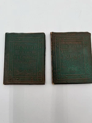 Edgar Allan Poe Little Leather Library Books RAVEN & MURDERS RUE MORGUE Foto 1 de 4