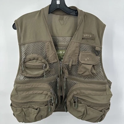 Orvis Battenkill Pro Guide Vest Mesh Nylon Fly Fishing Vest Olive Green Size M - Image 1 of 4