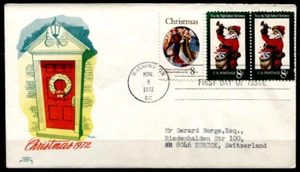 Weihnachten. Engel, Santa Claus und Kinder. FDCx3W-Brief. USA 1972 - Bild 1 von 2