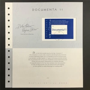 GERMAN POST ART-EDITION 2002/22 BLOCK 56 DOCUMENTA 11 KASSEL ART - Picture 1 of 7